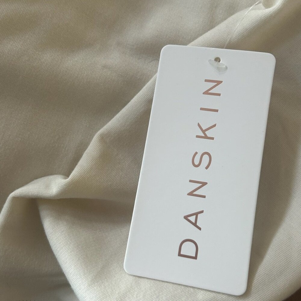 NWT Danskin Super Soft Stretch Beige Ivory Tunic Sweatshirt With Pockets - Picture 5 of 10